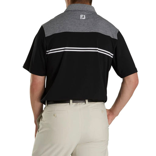 FootJoy Hthr Block Lisle Self Collar Blk Mens Polo