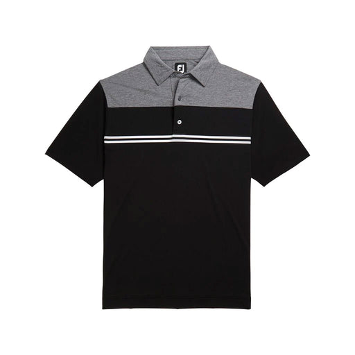 FootJoy Hthr Block Lisle Self Collar Blk Mens Polo