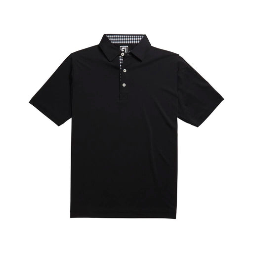 FootJoy Athletic Ft Lisle Solid Gingham Blk M Polo