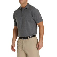 Load image into Gallery viewer, FootJoy Solid Lisle Self Collar Charcoal Mens Polo
 - 1