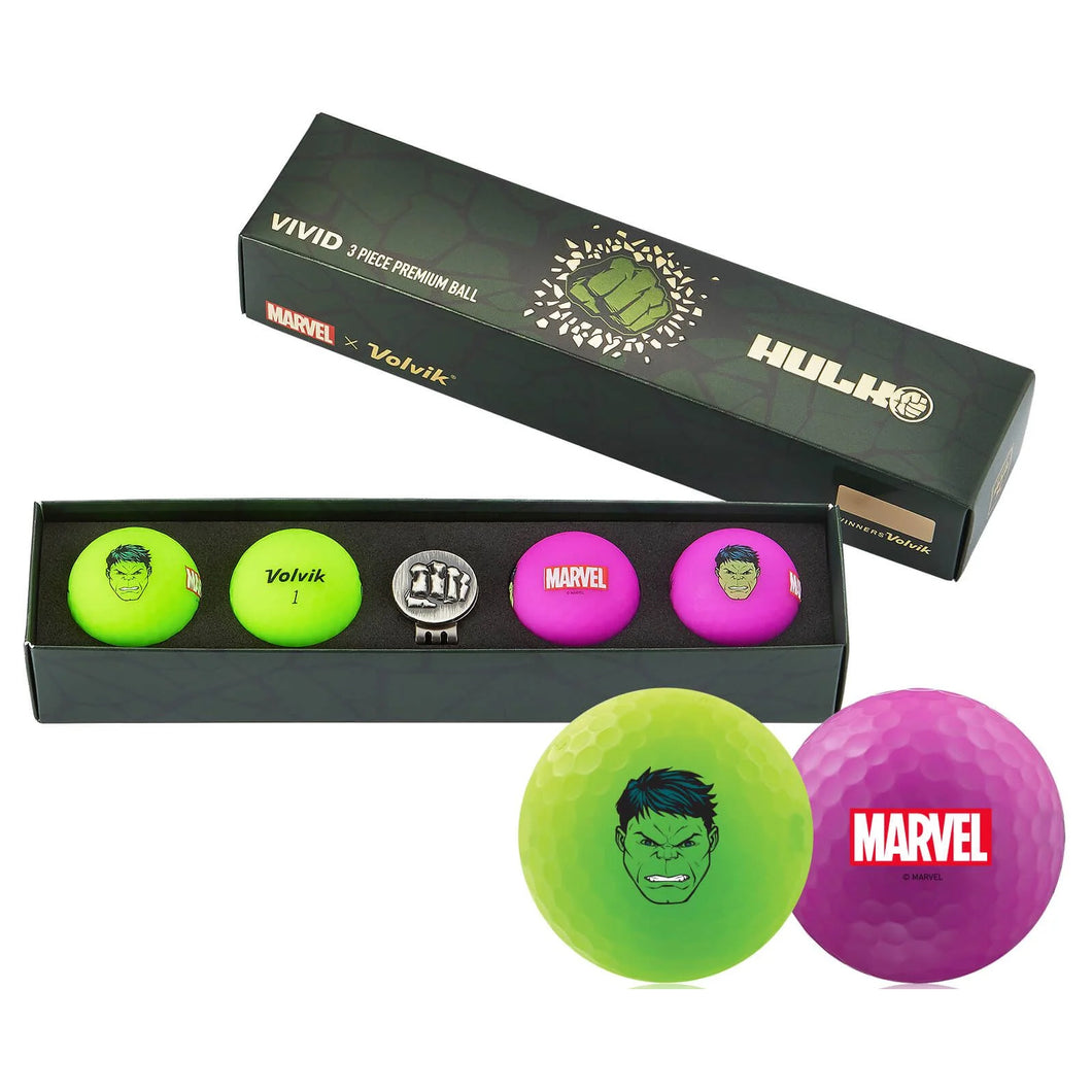 Volvik Vivid Marvel The Hulk Golf Balls - 4 Pack - Default Title
