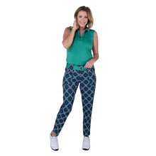 Load image into Gallery viewer, JoFit Belted Cropped Ankle Navy Womens Golf Pants
 - 4