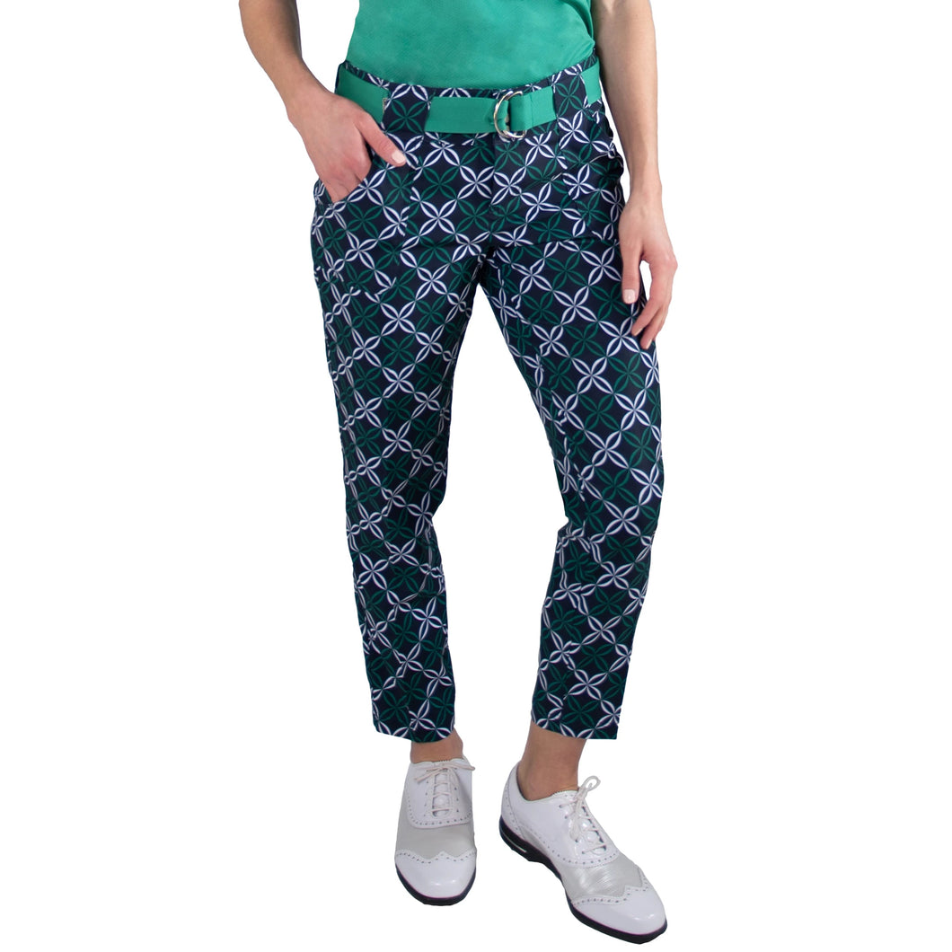 JoFit Belted Cropped Ankle Navy Womens Golf Pants
