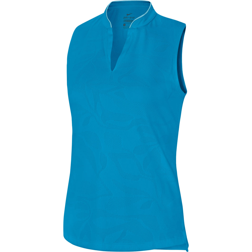 Nike Breathe Fairway Womens Sleeveless Golf Polo - 446 LASER BLUE/L