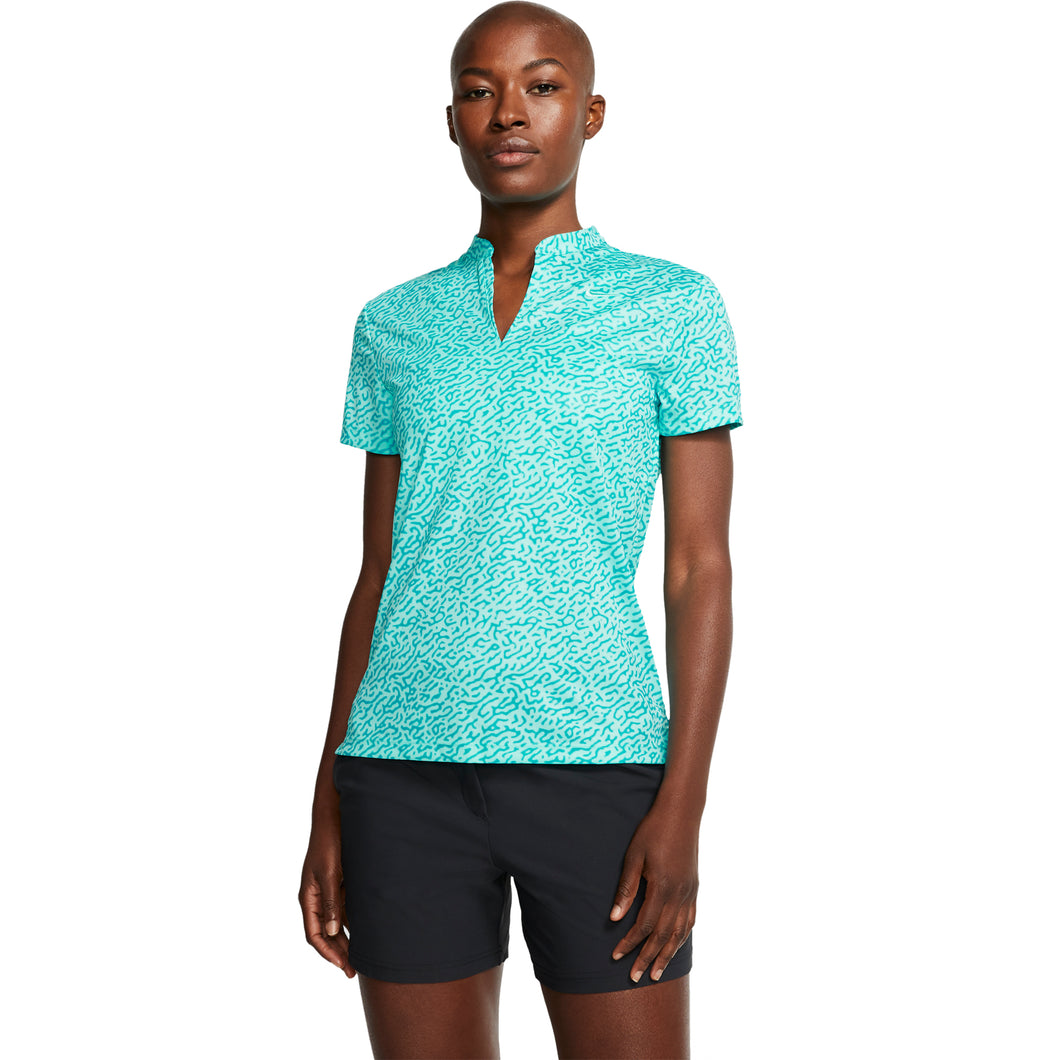 Nike Dri-FIT Victory Blade Printed Womens Polo - 434 LIGHT AQUA/XL