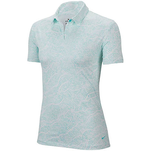 Nike Printed UV Dri Fit Womens Golf Polo - 434 LIGHT AQUA/XL