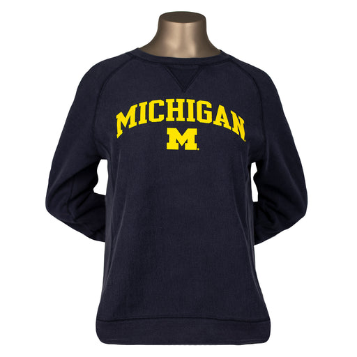 Champion UofM Reverse Weave Womens Crew Sweatshirt