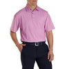 FootJoy Lisle Plaid Print Self Collar Pink Mens Golf Polo