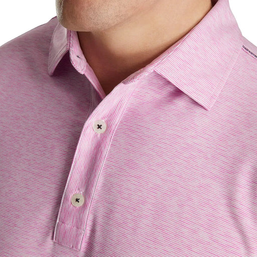 FootJoy Lisle Space Dye Self Collar Pink Mens Polo