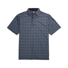Load image into Gallery viewer, FootJoy Lisle Flower Print Self Collar Nvy  M Polo
 - 4
