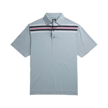 Load image into Gallery viewer, FootJoy Lisle Chest Blue Stripe Self Collar M Polo
 - 4