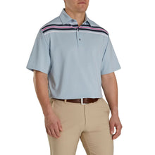 Load image into Gallery viewer, FootJoy Lisle Chest Blue Stripe Self Collar M Polo
 - 1