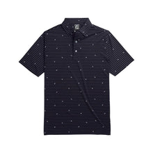 Load image into Gallery viewer, FootJoy Lisle Stripe Self Collar Navy Mens Polo
 - 4
