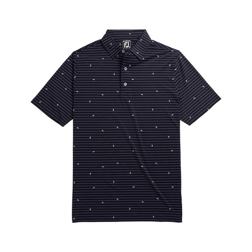 FootJoy Lisle Stripe Self Collar Navy Mens Polo