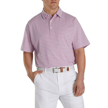 Load image into Gallery viewer, FJ Lisle Mlti Stripe Self Collar Pink M Golf Polo
 - 1