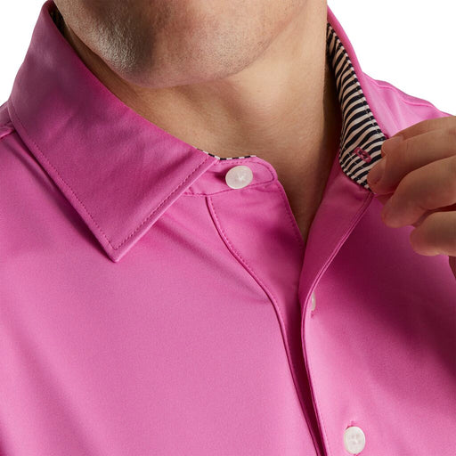 FootJoy Solid Lisle Self Collar Pnk Mens Golf Polo