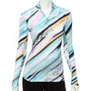 EP NY Diagonal Brushstroke Print Mock Womens Long Sleeve Sun Shirt