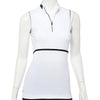 EP NY Work It Silver Ring Trim Womens Sleeveless Golf Polo