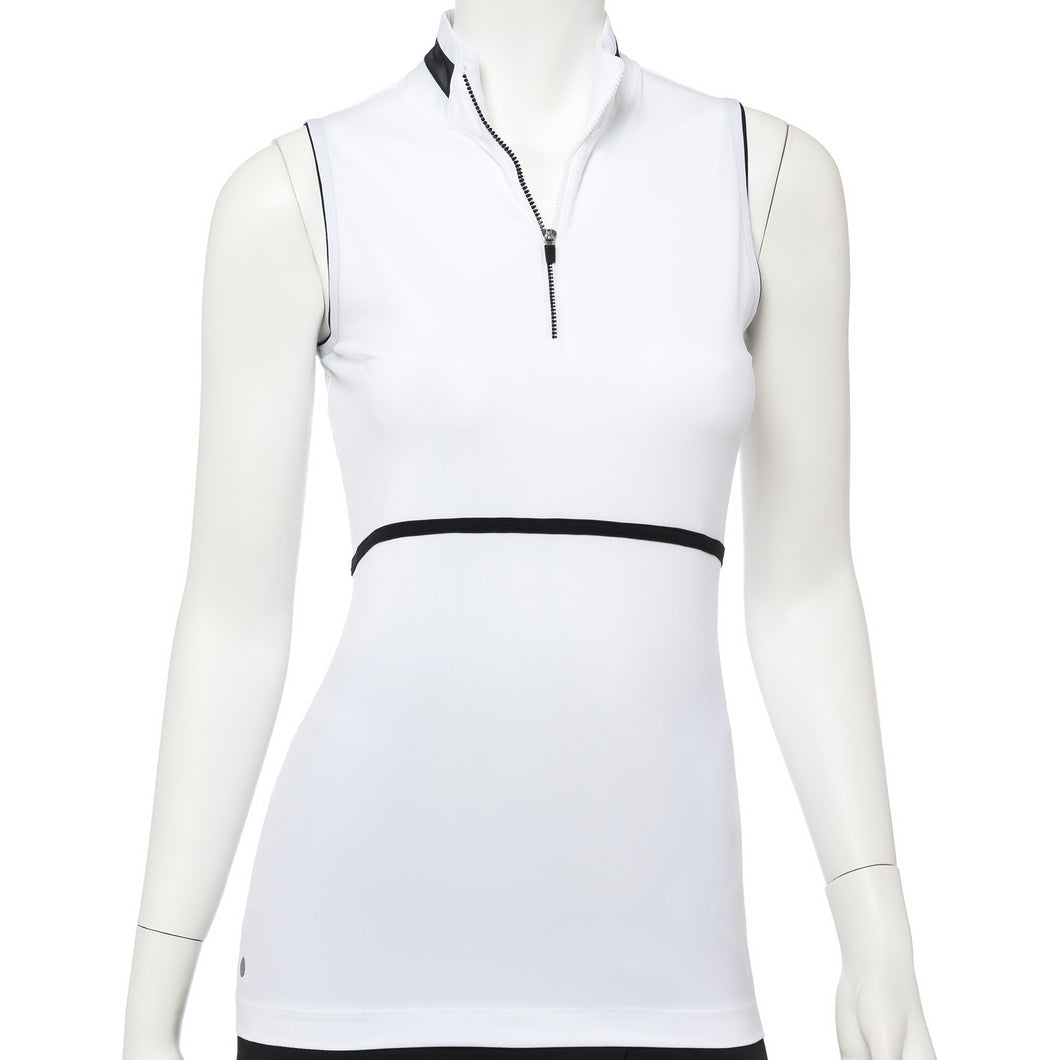 EP NY Work It Silver Ring Trim Womens SL Golf Polo