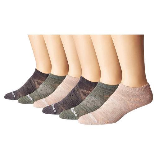 New Balance Flat Knit 6 Pack Mens NS Tennis Socks - Char/Kah/Grn/L