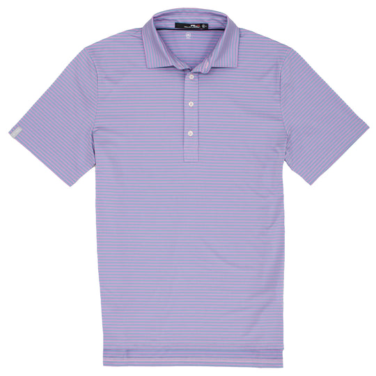 RLX Classic feed Stripe Avenue Purple Mens Golf Polo