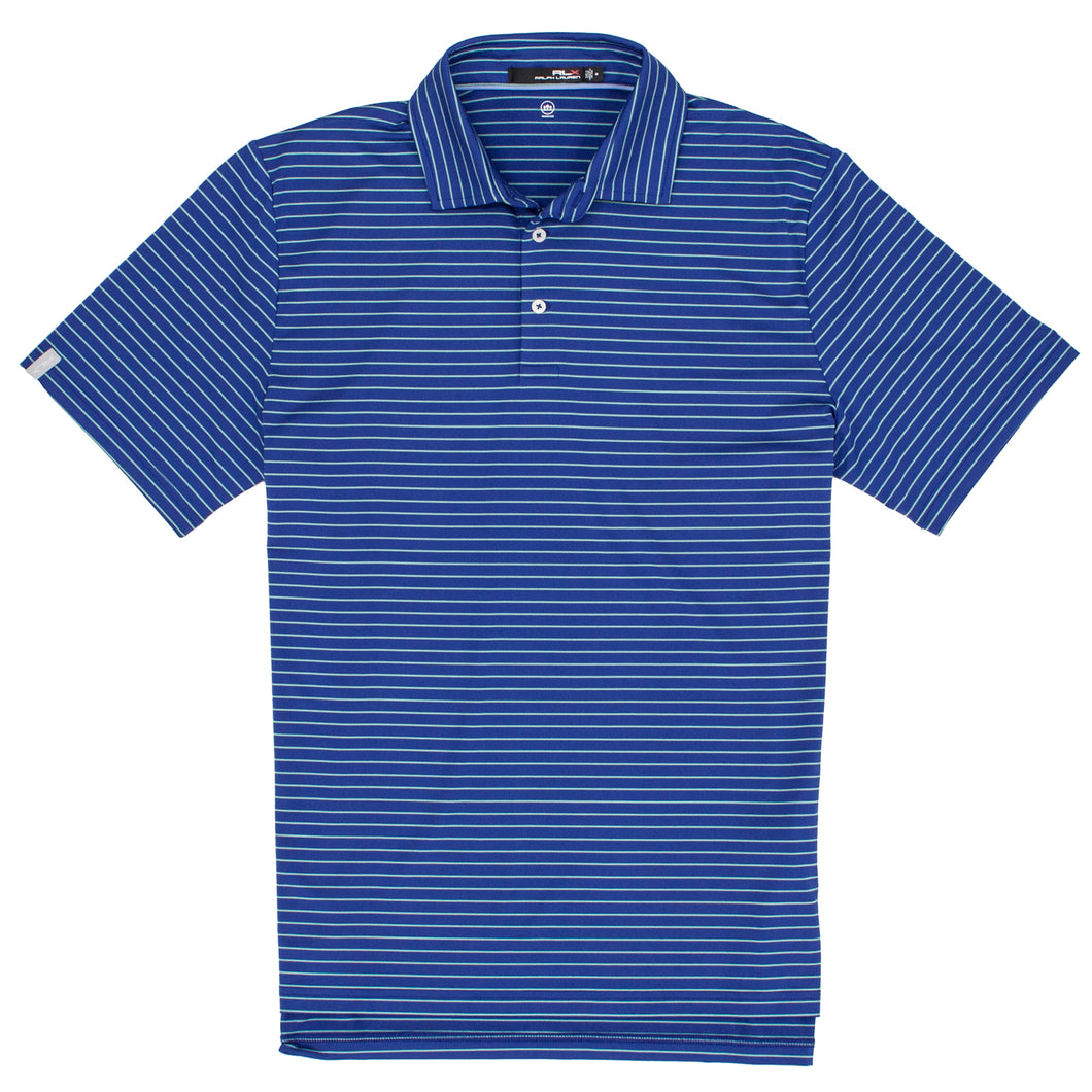 RLX Striped Ltwt Airflw Royal Nvy Mens Golf Polo