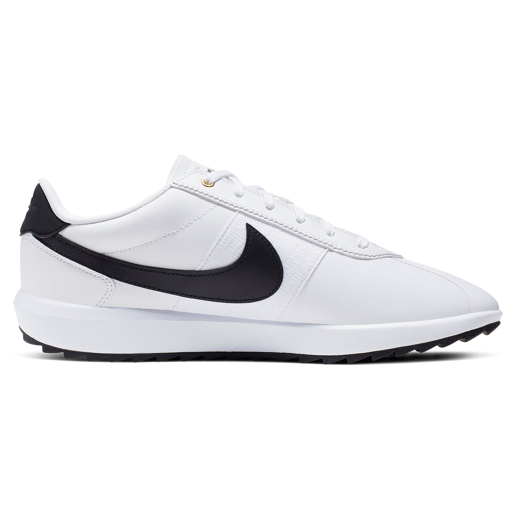Nike Cortez G White-Black Womens Golf Shoes - Wht/Blk/Gold/8.5/B Medium