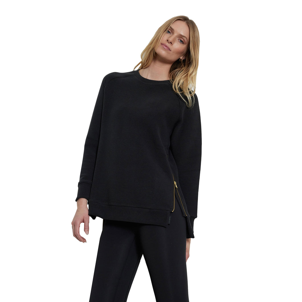 Varley Manning Womens Sweatshirt - Black Rib/L