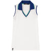 Polo Golf White & Royal Cricket Womens Sleeveless Golf Polo