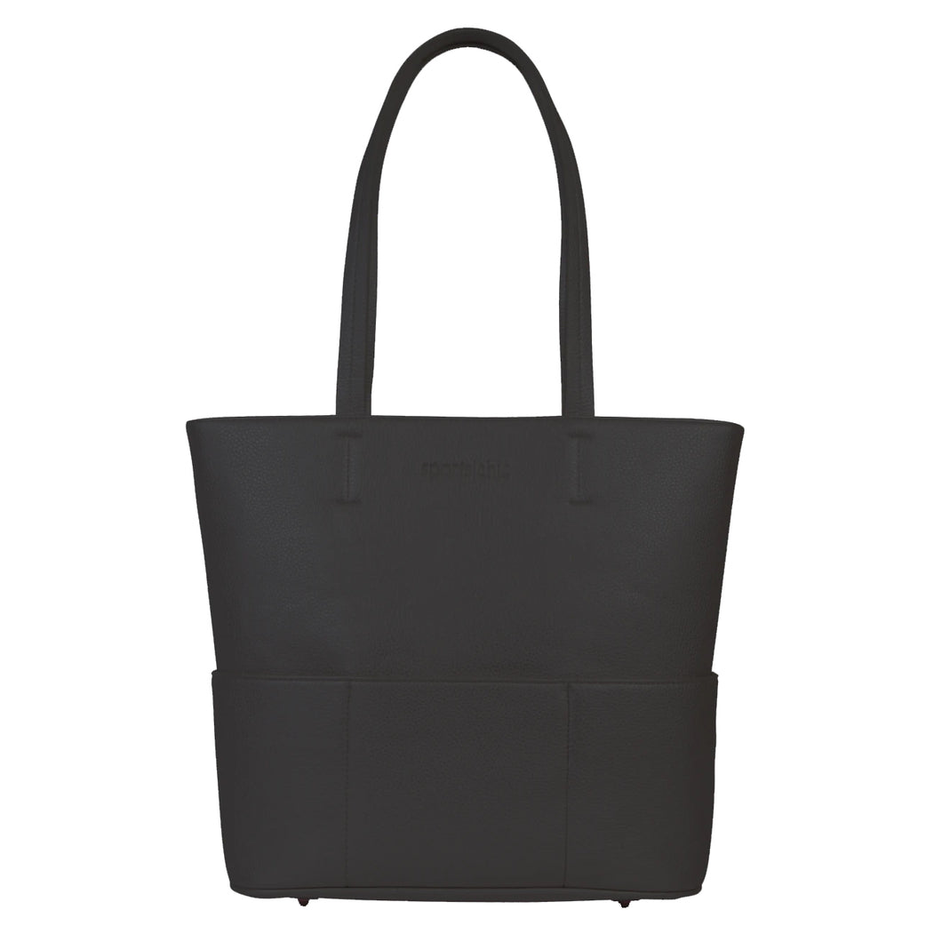 SportsChic Vegan Midi Tote Bag - Matte Black