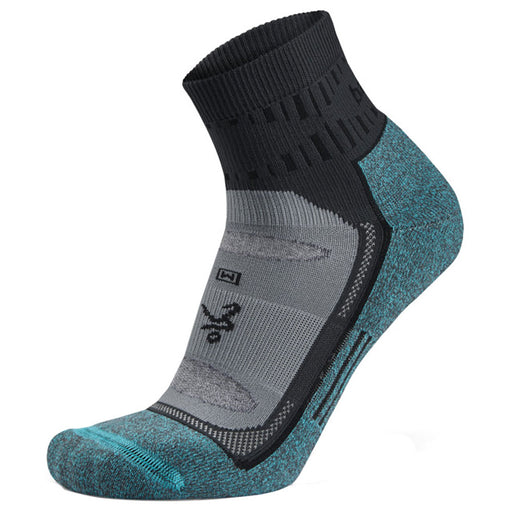 Balega Blister Resist Unisex Quarter Crew Socks - Grey/Blue/M