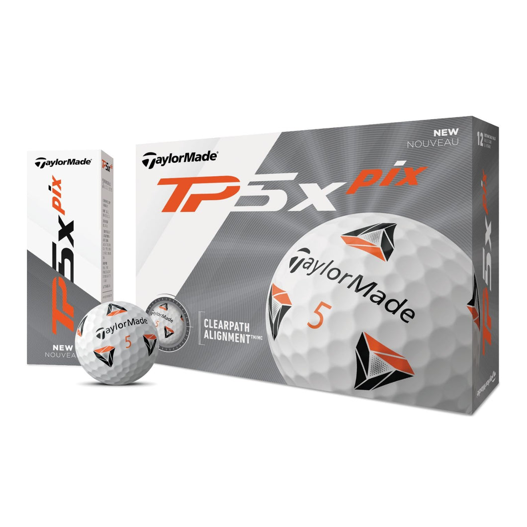 TaylorMade TP5x pix 2.0 Golf Balls - Dozen - White