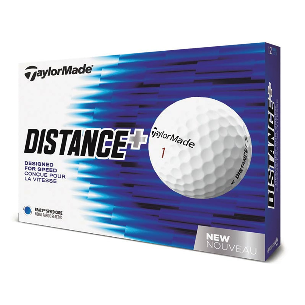 TaylorMade Distance+ White Golf Balls - Dozen 2020 - White