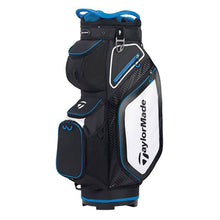 Load image into Gallery viewer, TaylorMade Cart 8.0 Golf Cart Bag - Black/White/Blu
 - 1