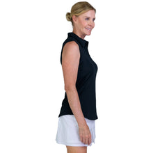 Load image into Gallery viewer, JoFit Jacquard Black Womens Sleeveless Golf Polo
 - 2