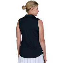 Load image into Gallery viewer, JoFit Jacquard Black Womens Sleeveless Golf Polo
 - 3