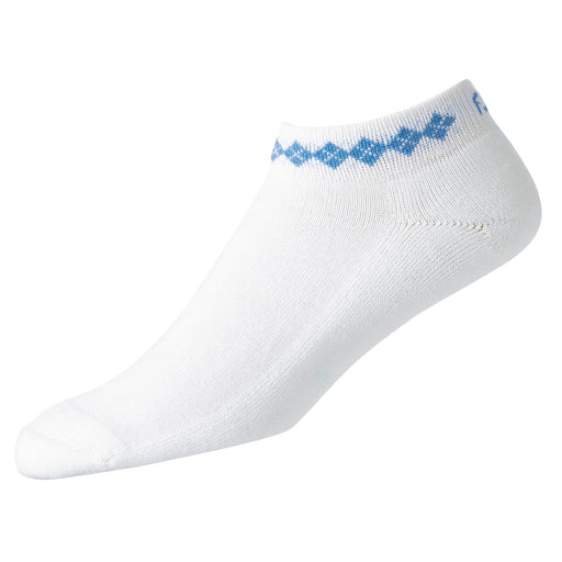 FootJoy ProDry Sportlet Argyle Women No Show Socks - White/Lt.blue