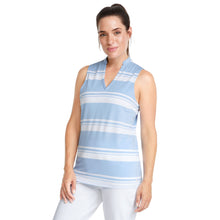 Load image into Gallery viewer, Puma Cloudspun Valley Stripe Womens Golf Polo - SERENITY 07/L
 - 2