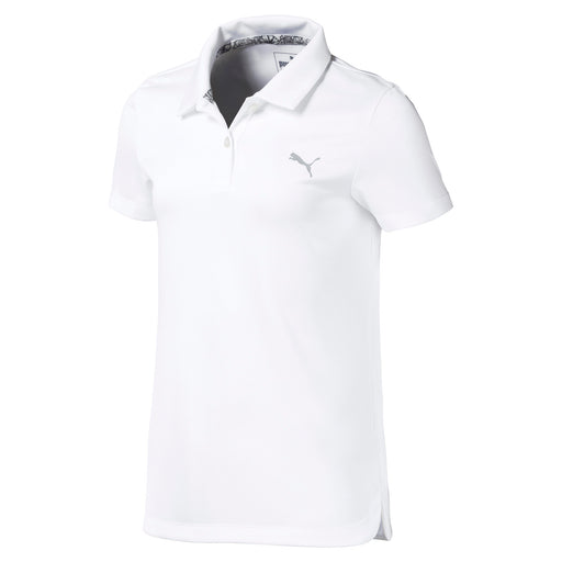 Puma Essential Girls Golf Polo - Bright White/XL