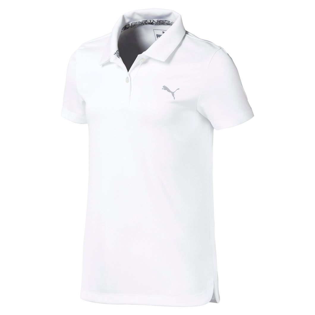 Puma Essential Girls Golf Polo - Bright White/XL
