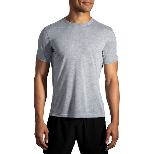 Brooks Distance Short Sleeve Mens Running Shirt - Heather Ash/XXL