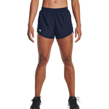 Load image into Gallery viewer, Under Armour Fly-By 2.0 Black Womens Shorts - M NVY HTHR 412/L
 - 3