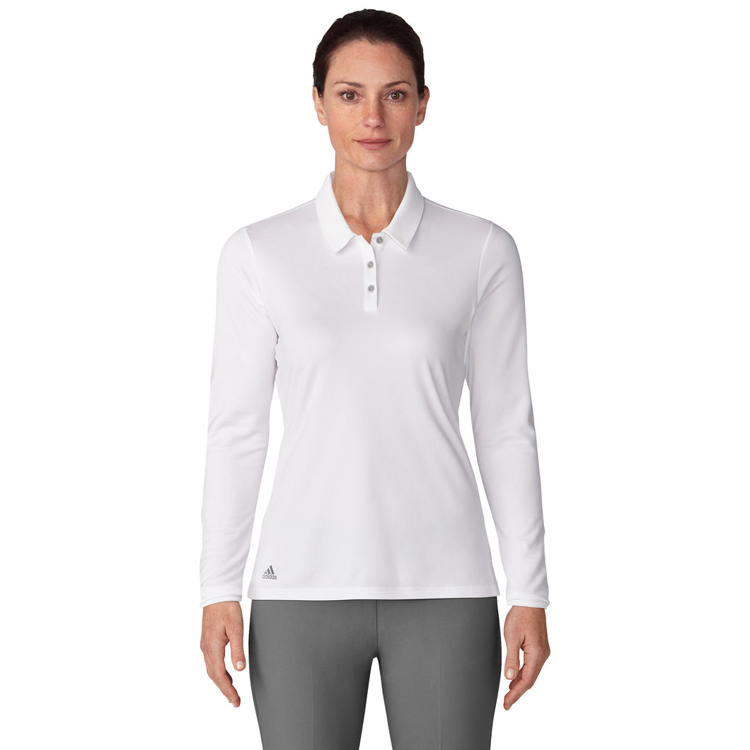 Adidas Performance WHT Womens LS Golf Polo