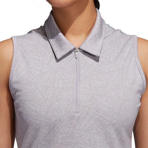 Adidas Jacquard Womens Sleeveless Golf Polo