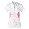 Daily Sports Aletta White Argyle Womens Golf Polo