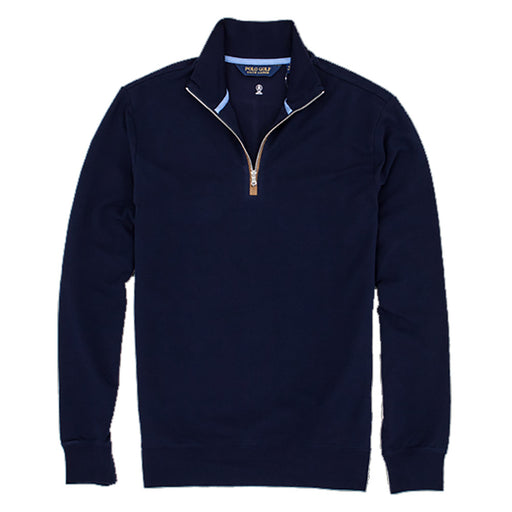 Polo Fine Gauge Terry Navy Mens Golf 1/2 Zip