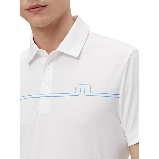 J. Lindeberg Clay Regular Fit White Mens Golf Polo