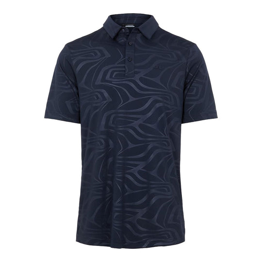 J.Lindeberg Tony AF Print Neo Deboss Navy Mens Golf Polo