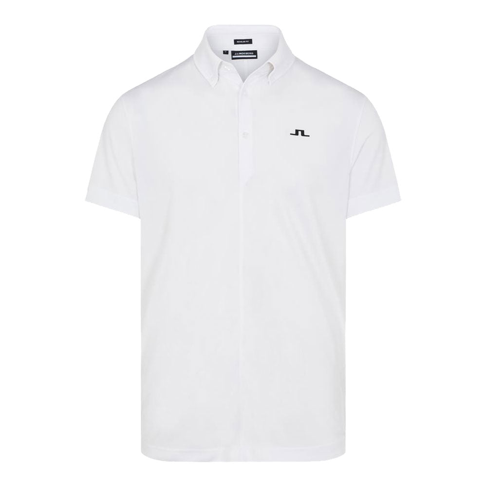 J. Lindeberg Ron Regular Fit White Mens Golf Polo