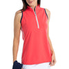 Kinona Rouched and Ready Watermelon Red Womens Sleeveless Golf Polo